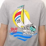 Heather Grey Diamond Lil' Cutty Yacht Club Skate T-Shirt Close up