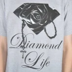 Heather Grey Diamond Supply Co. Rose Brilliant Skate T-Shirt Close up