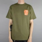 Military Green Diamond Fish And Game Crest T-Shirt Front View