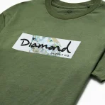 Olive Diamond Supply Co. Clear Diamond Box Logo T-Shirt Close up