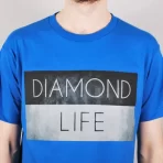 Royal Blue Diamond Supply Co. Diamond Life Flag Skate Tee Close up